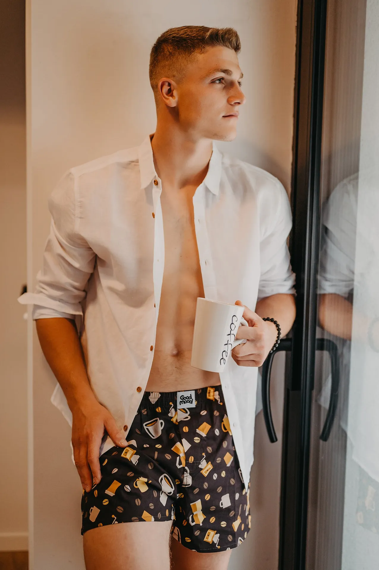 Vrolijke herenboxershorts Koffiebonen - Image 5