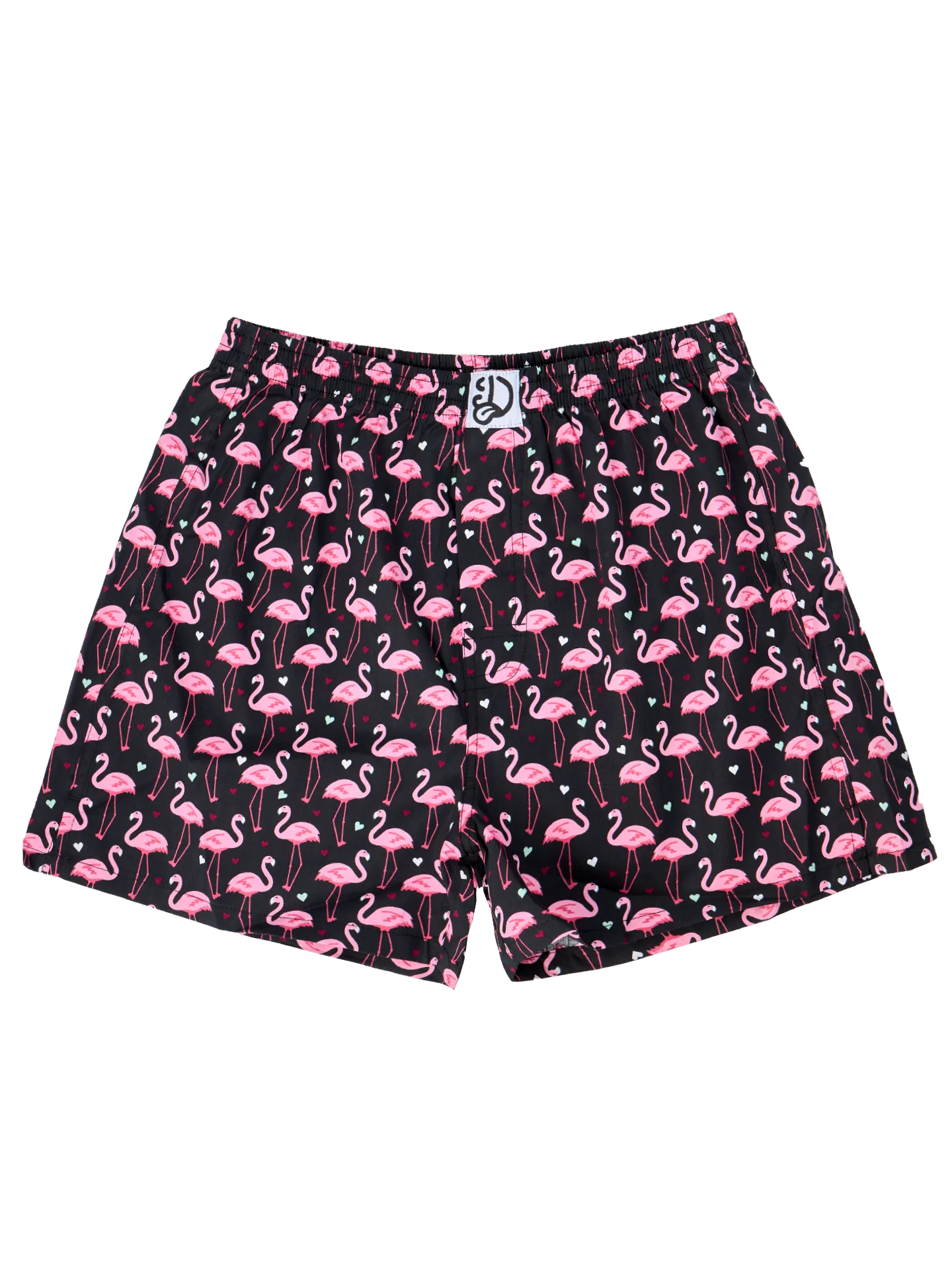 Vrolijk herenboxershort Flamingo's en hartjes