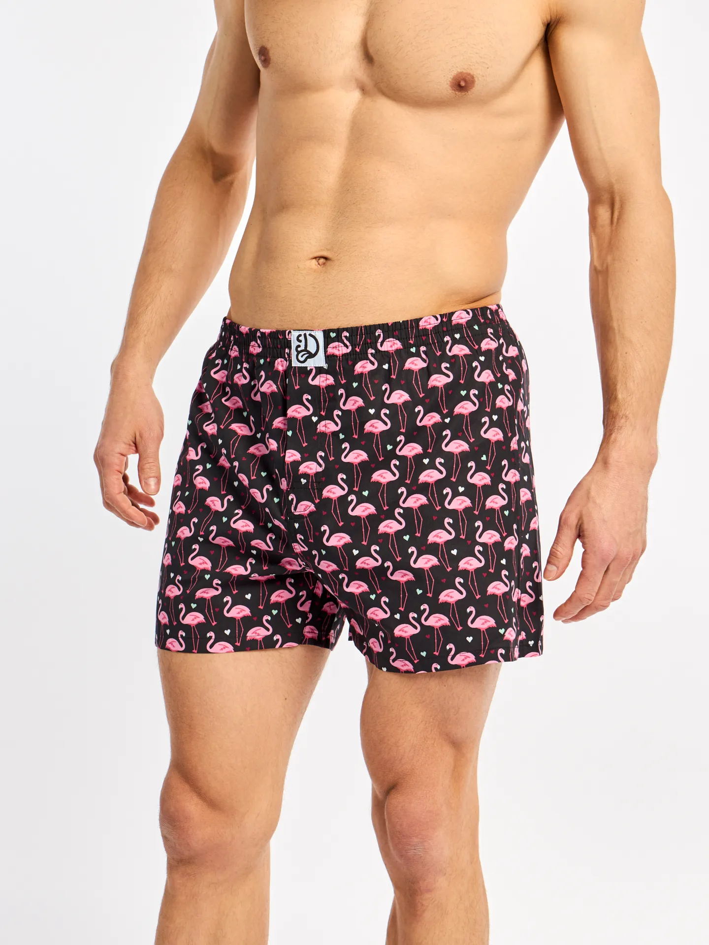 Vrolijk herenboxershort Flamingo's en hartjes - Image 3