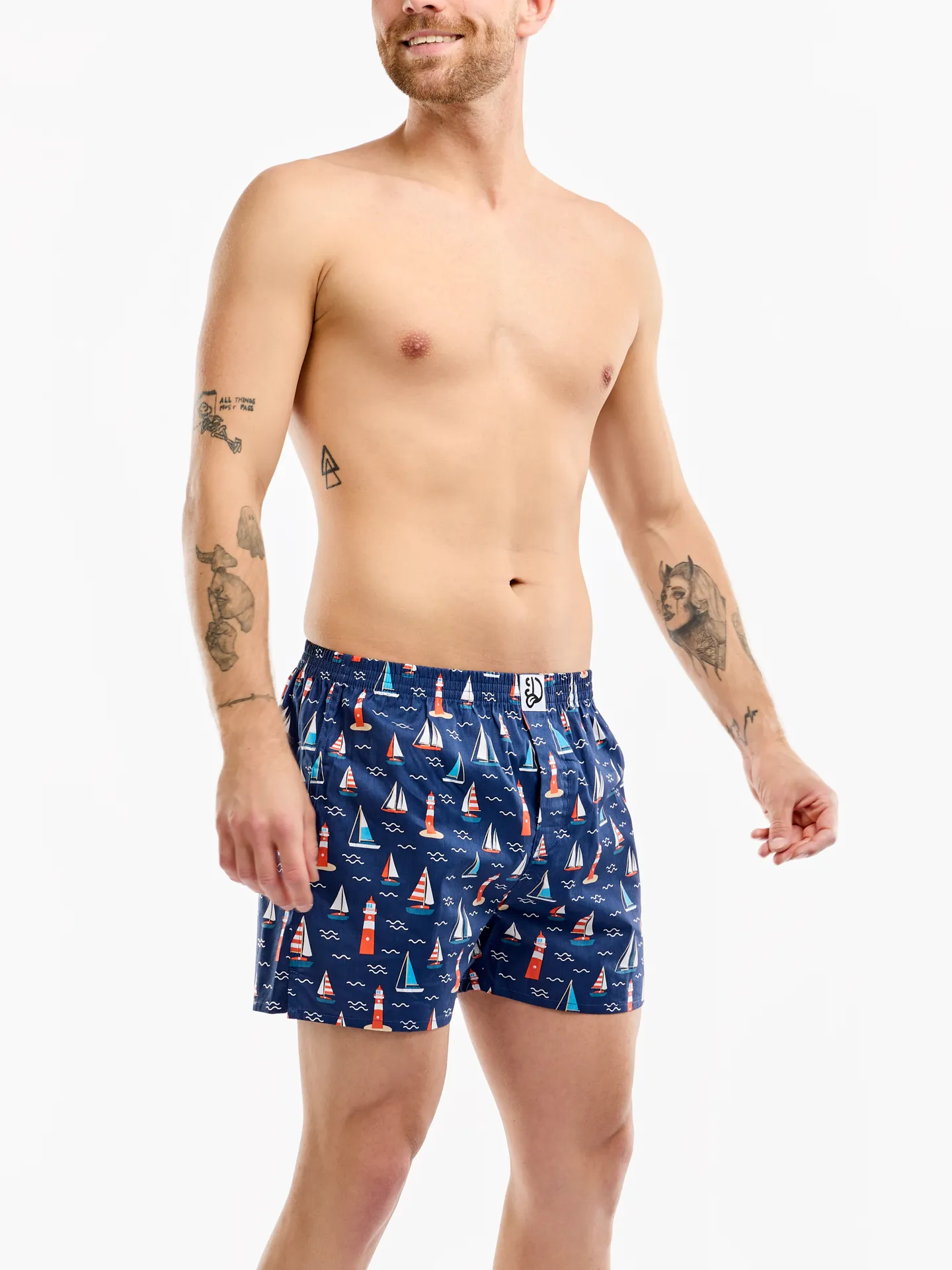 Boxershorts voor heren Vuurtoren en zeilboten - Image 3