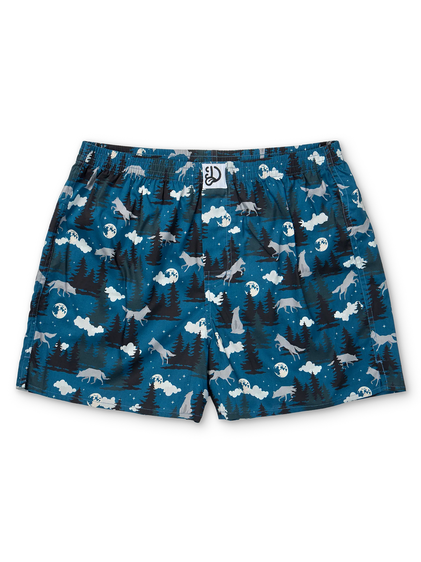 Vrolijke herenboxershorts Wolf en maan