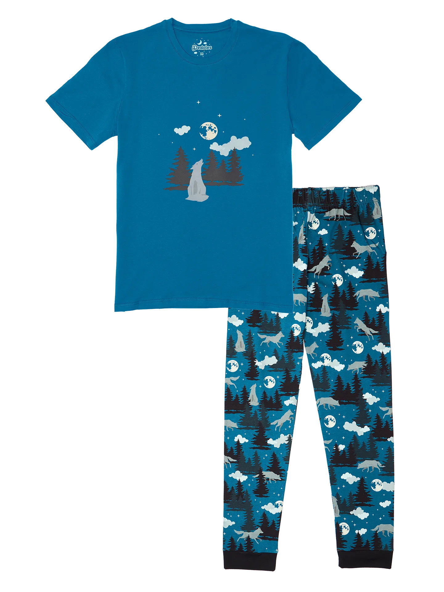 Vrolijke herenpyjama Wolf en maan