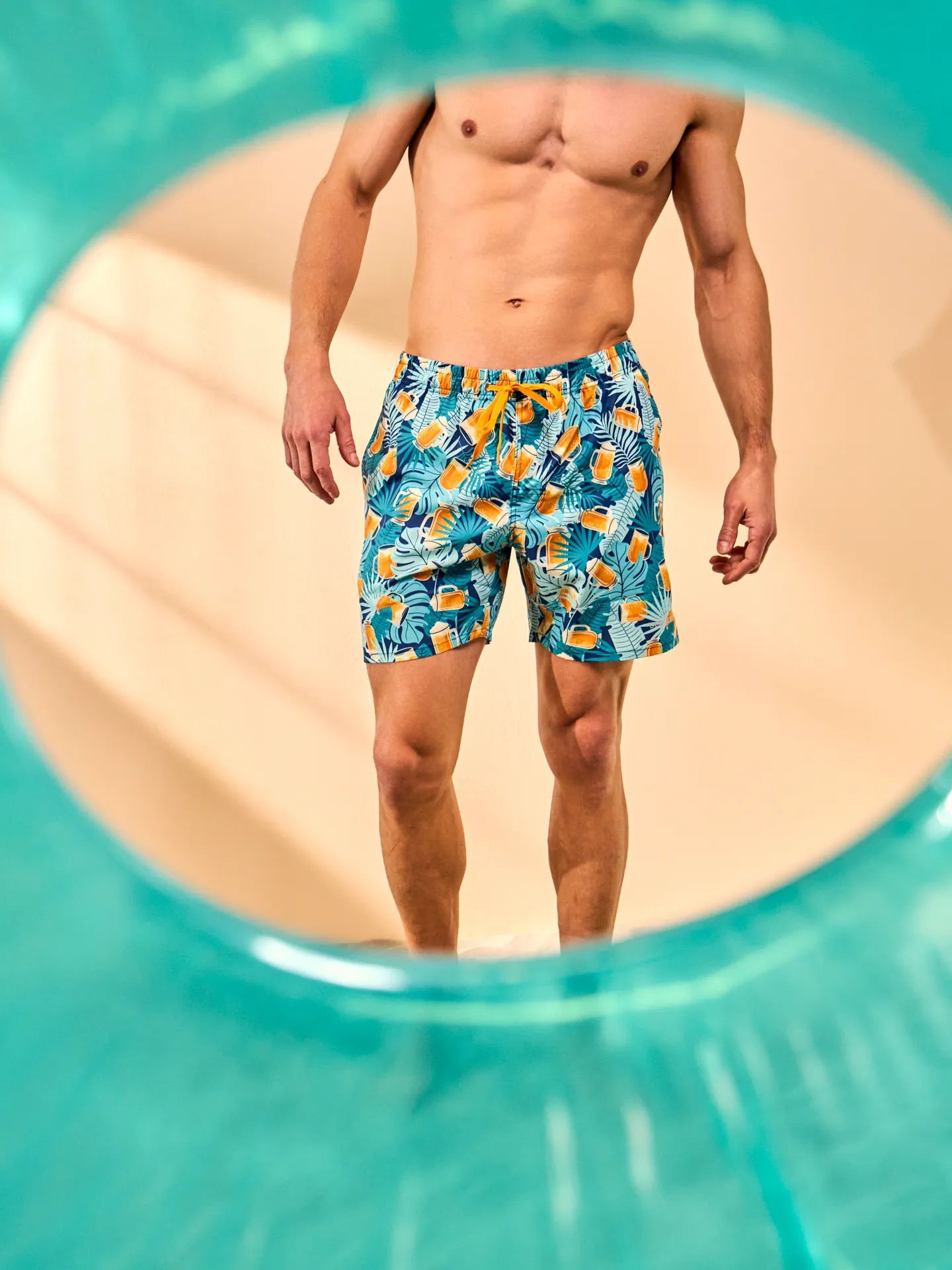 Vrolijk zwemshort voor heren Tropisch bier - Image 4