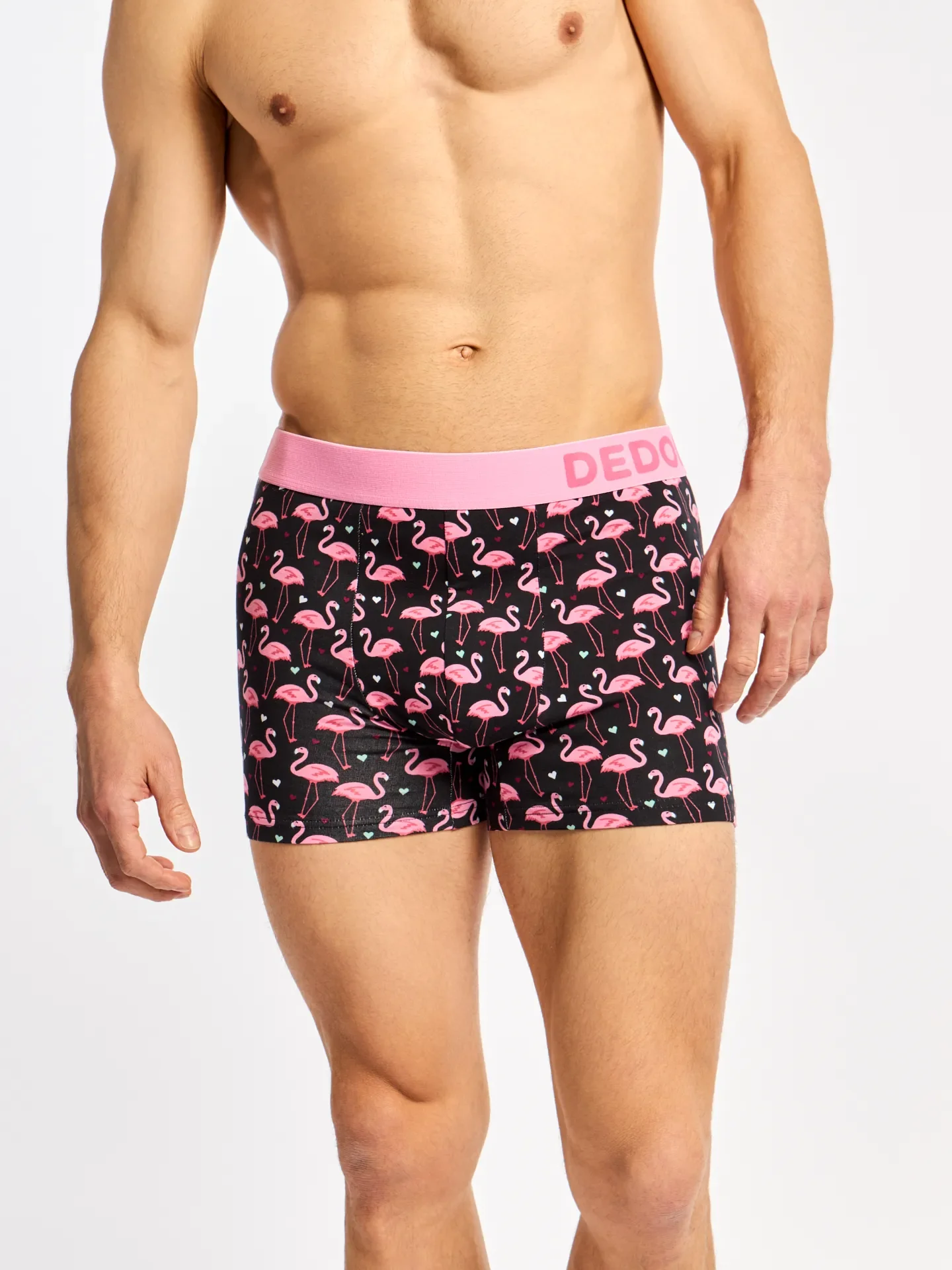 Vrolijke herentrunks Flamingo's & harten - Image 4