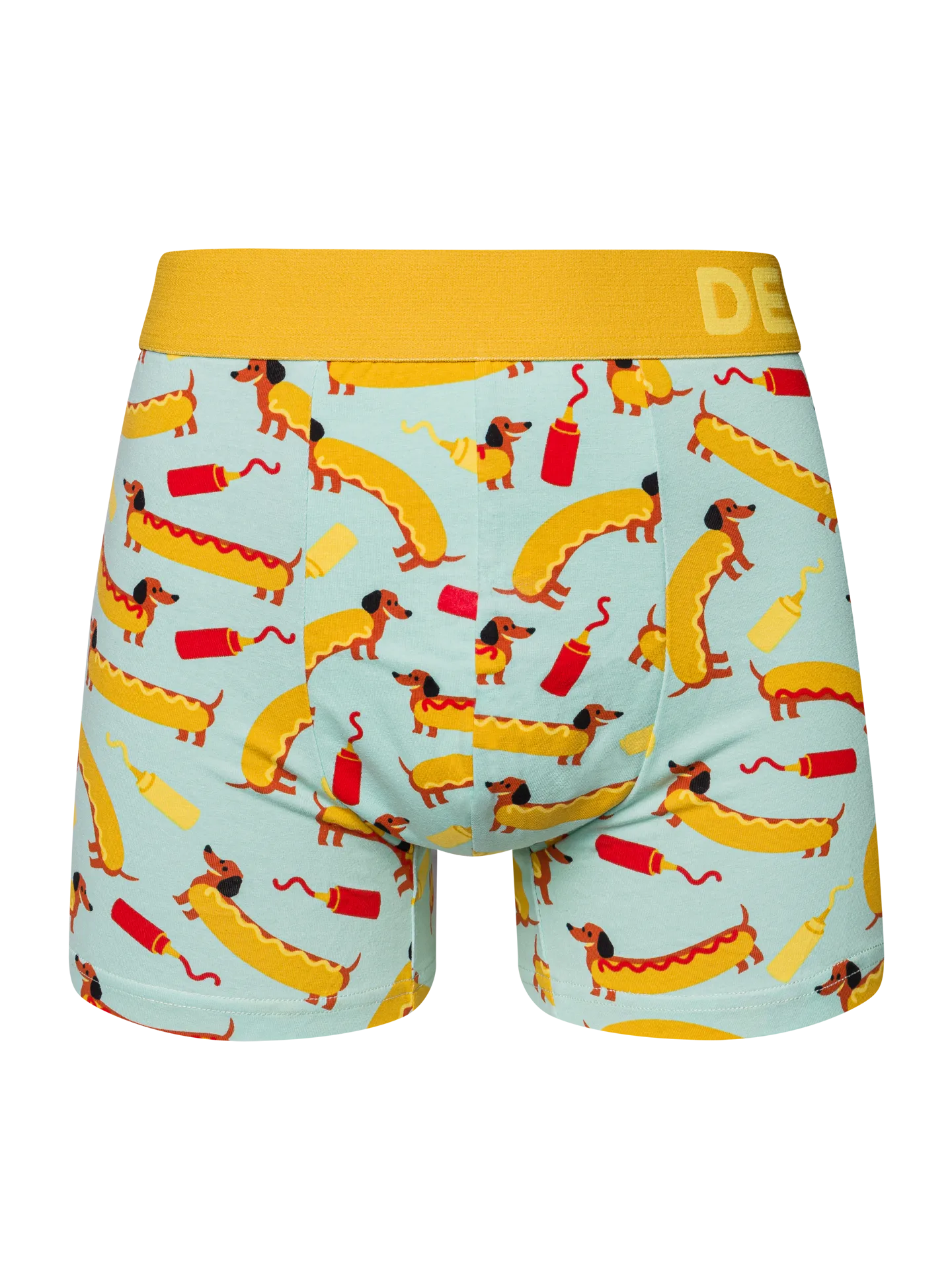 Vrolijke herentrunks Hotdog