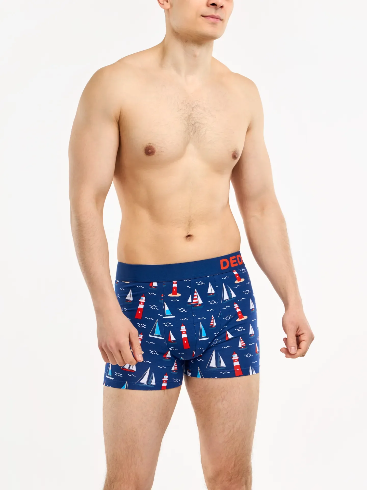 Vrolijke herentrunks Vuurtoren & zeilboten - Image 2