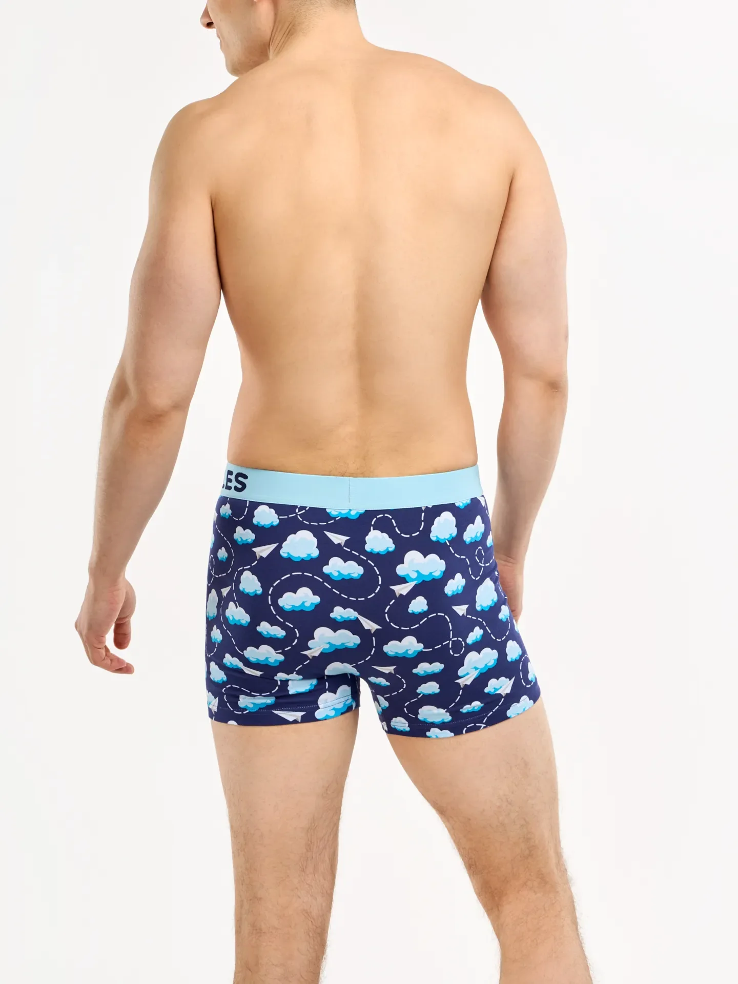 Vrolijke herentrunks Papieren vliegtuigjes & wolken - Image 3