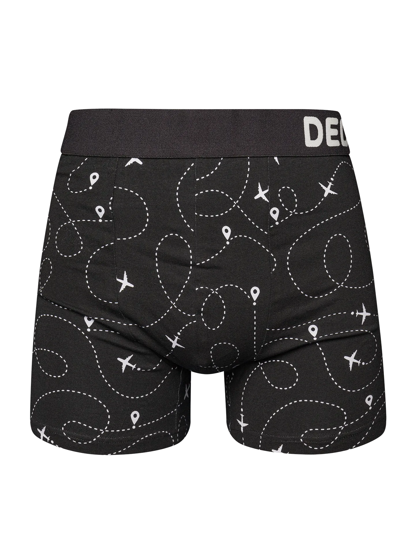 Vrolijke herentrunks Vliegtuigroute