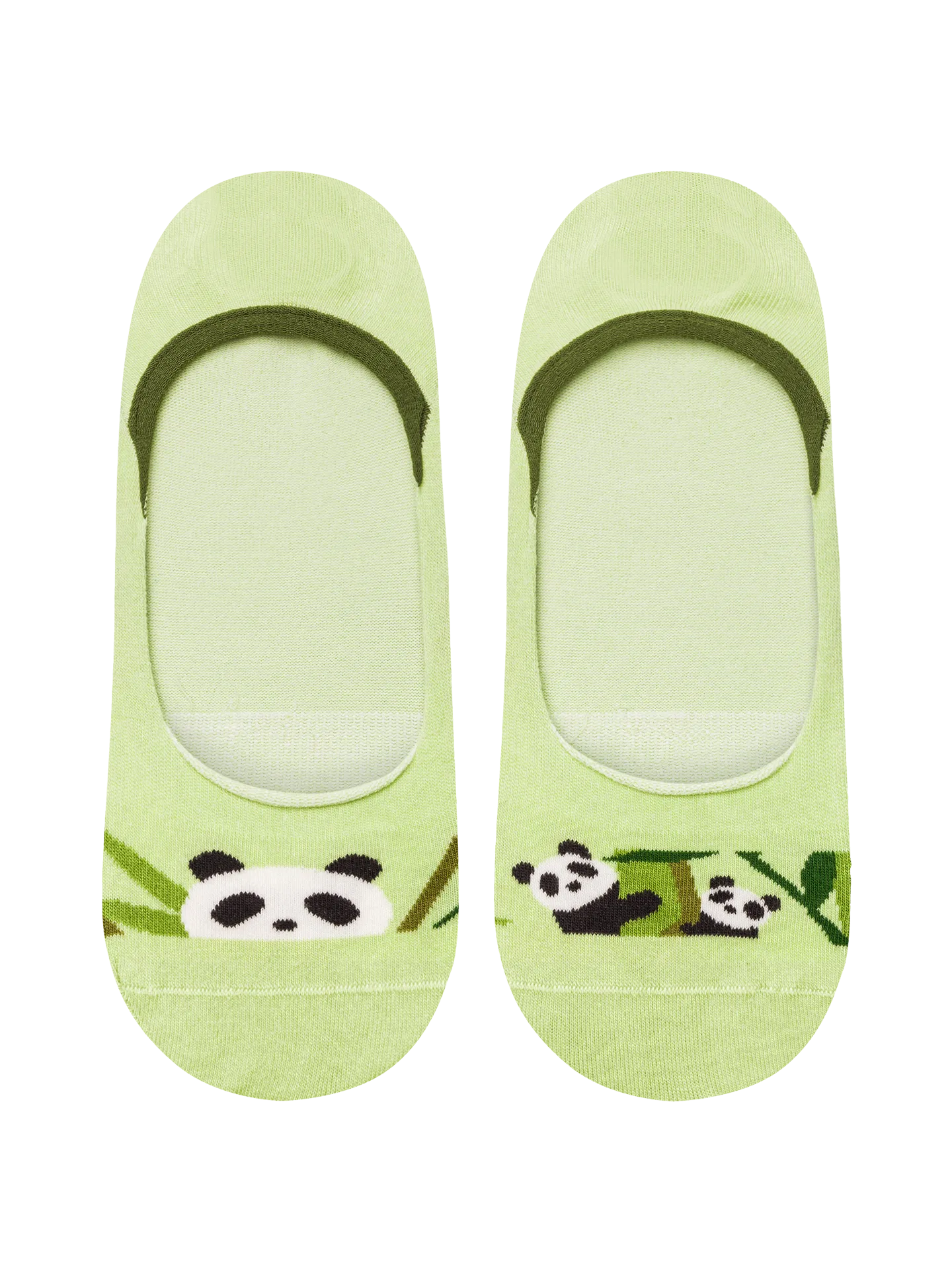 Vrolijke no-show sokken Panda's en bamboe