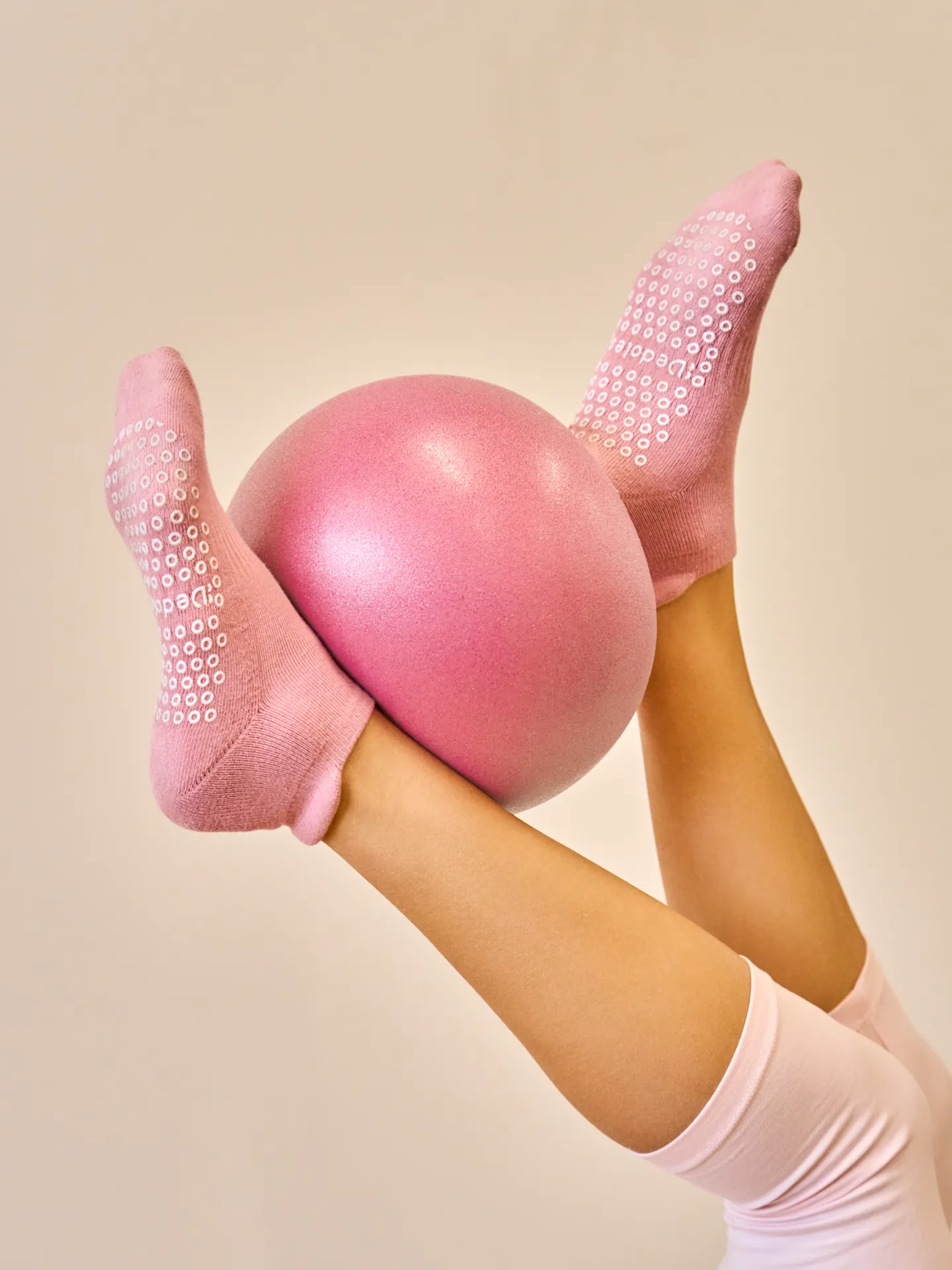 Oud roze Pilates- en Yoga-sokken - Image 4
