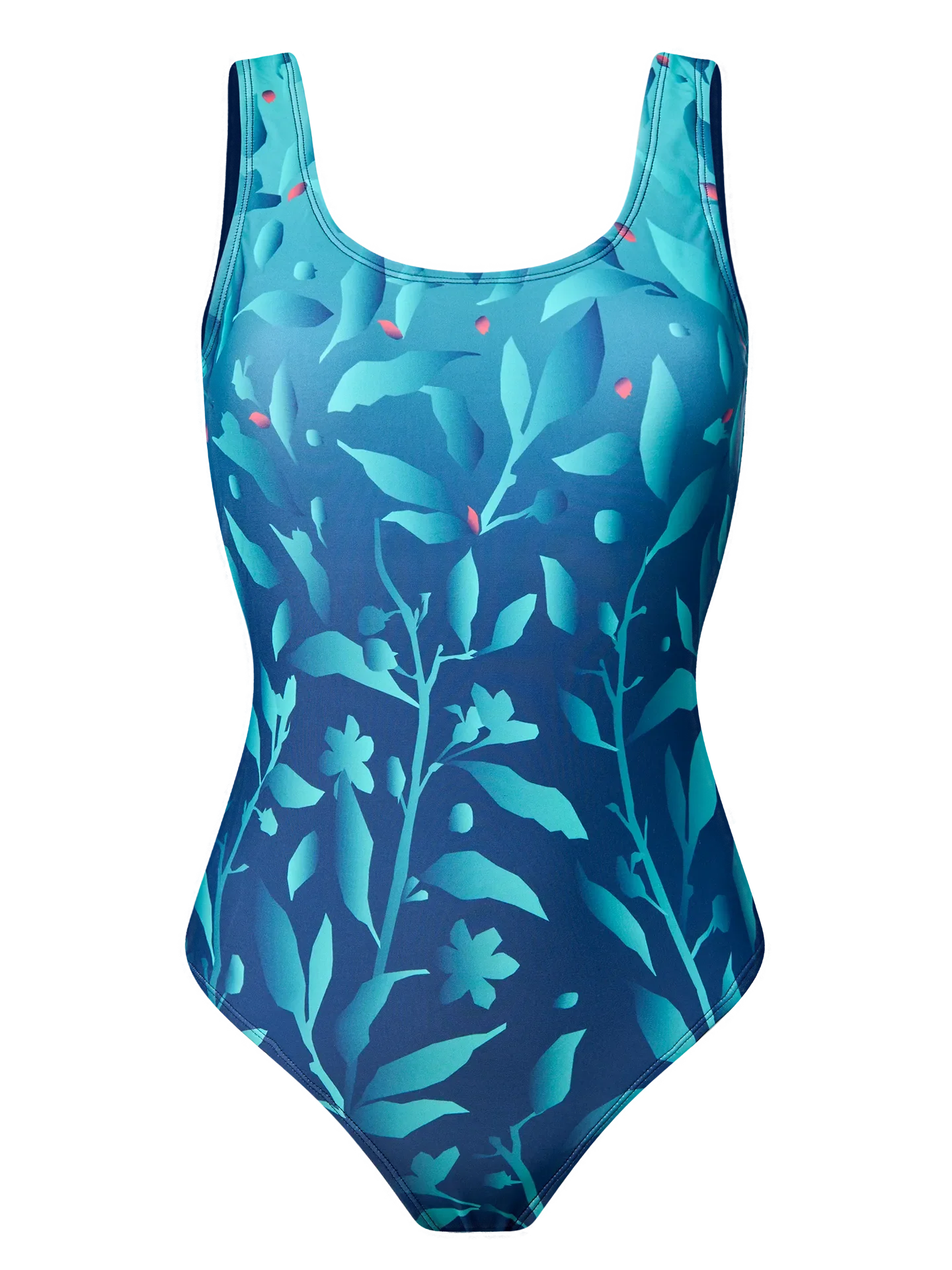 Vrolijk badpak Turquoise bloemen