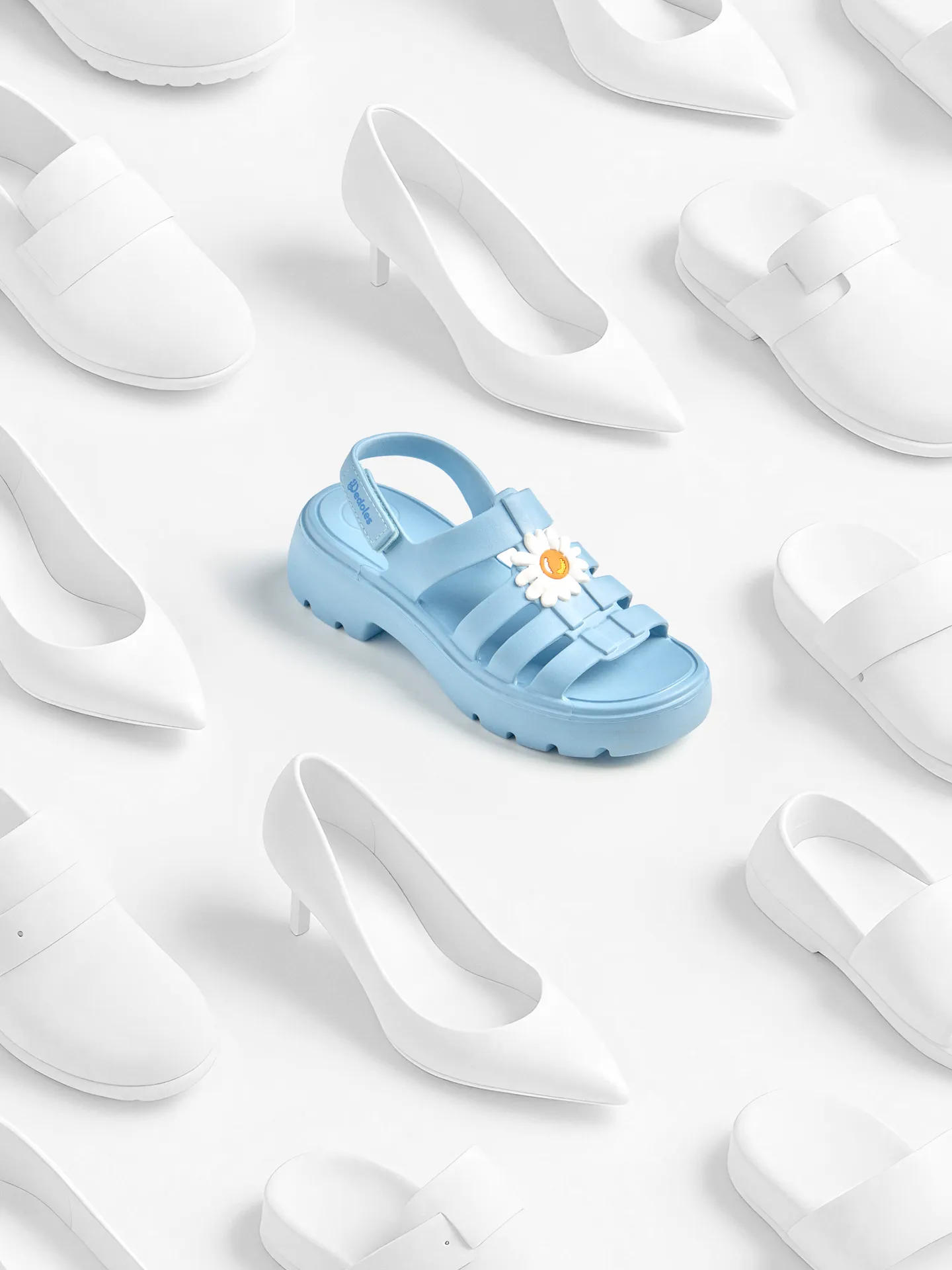 Poederblauwe fishermansandalen voor dames - Image 4