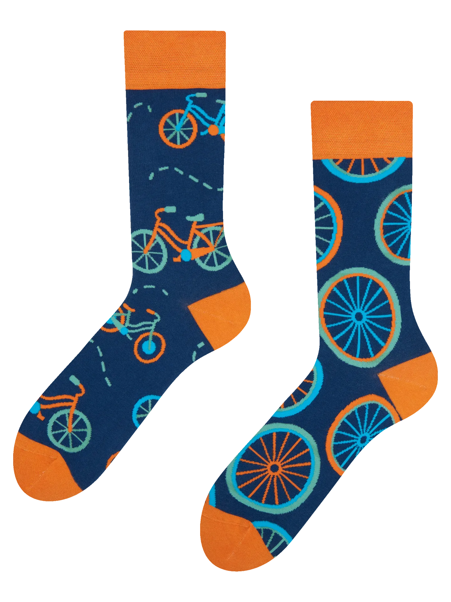 Vrolijke sokken Oranje fiets