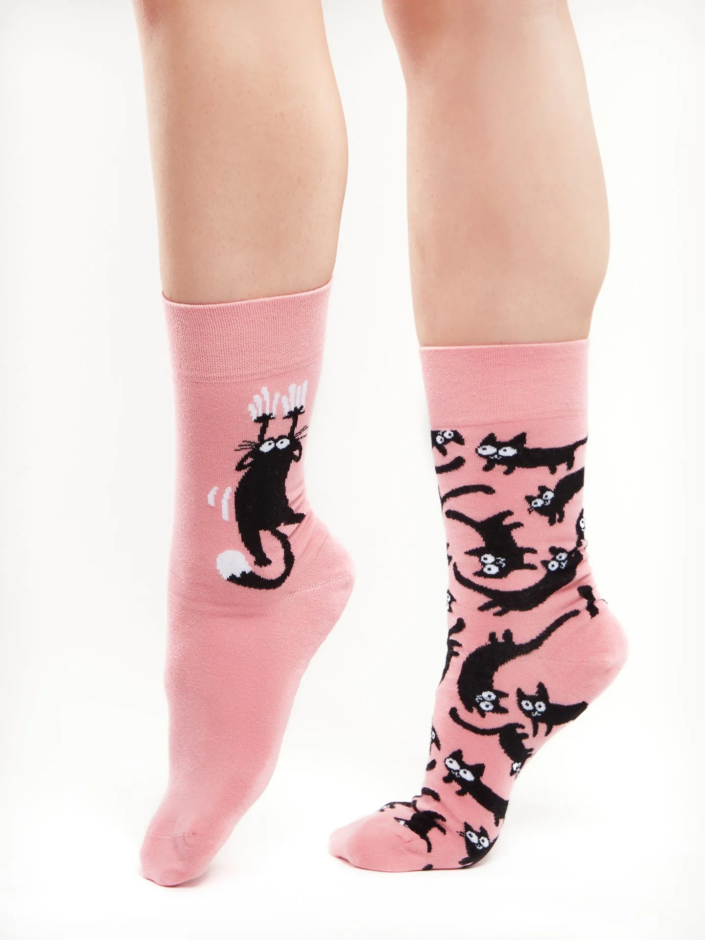 Vrolijke sokken Roze katten - Image 2