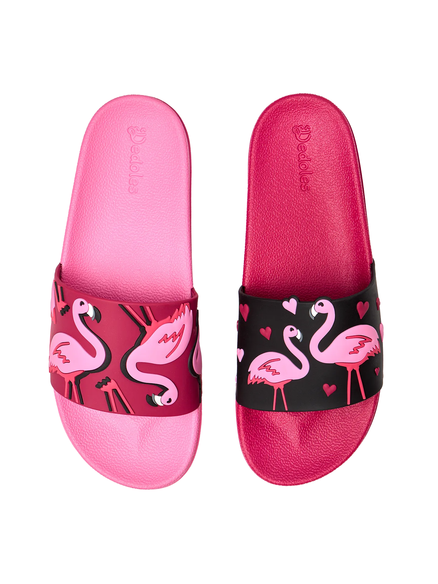 Vrolijke sliders voor kinderen Flamingo's & harten