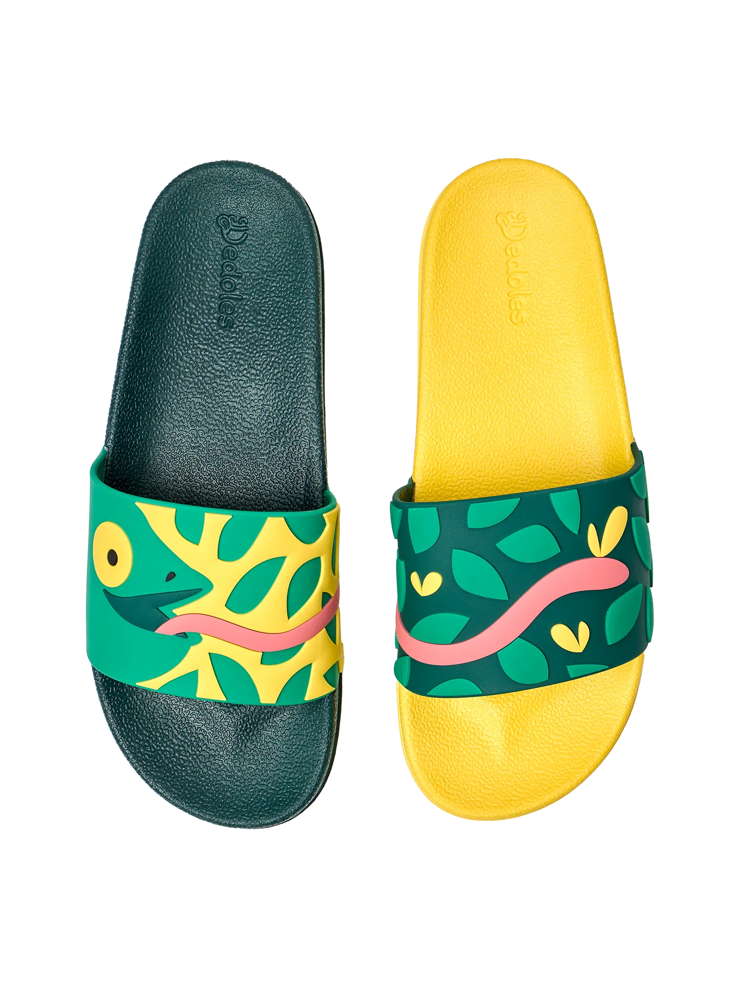 Vrolijke sliders Kameleon op jacht