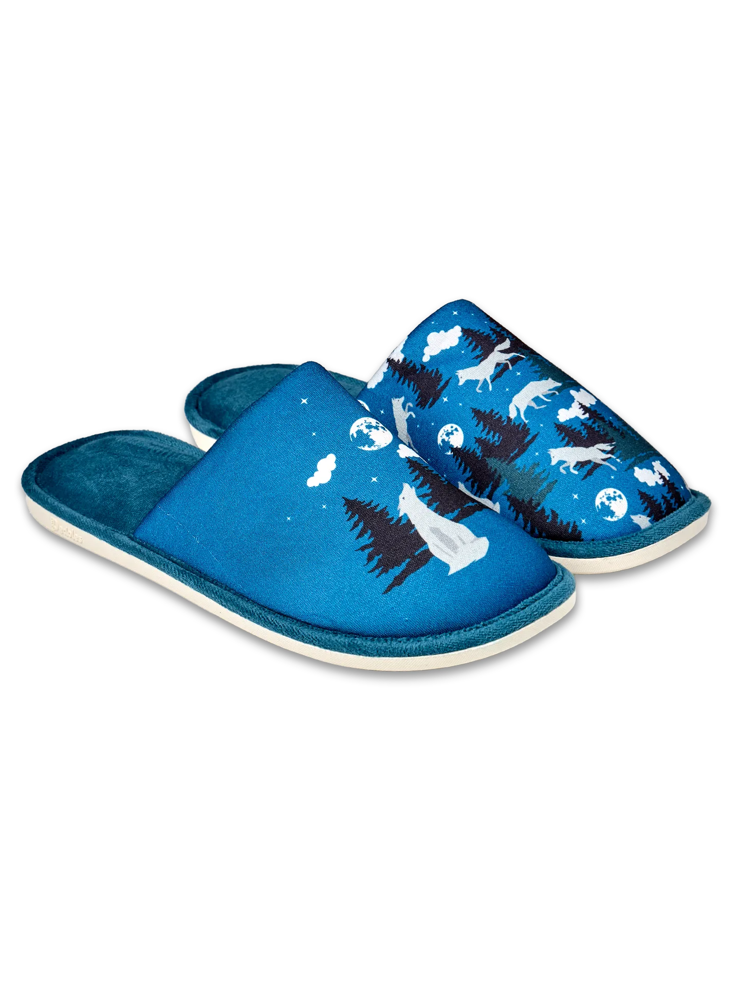 Vrolijke slippers Wolf en maan - Image 3