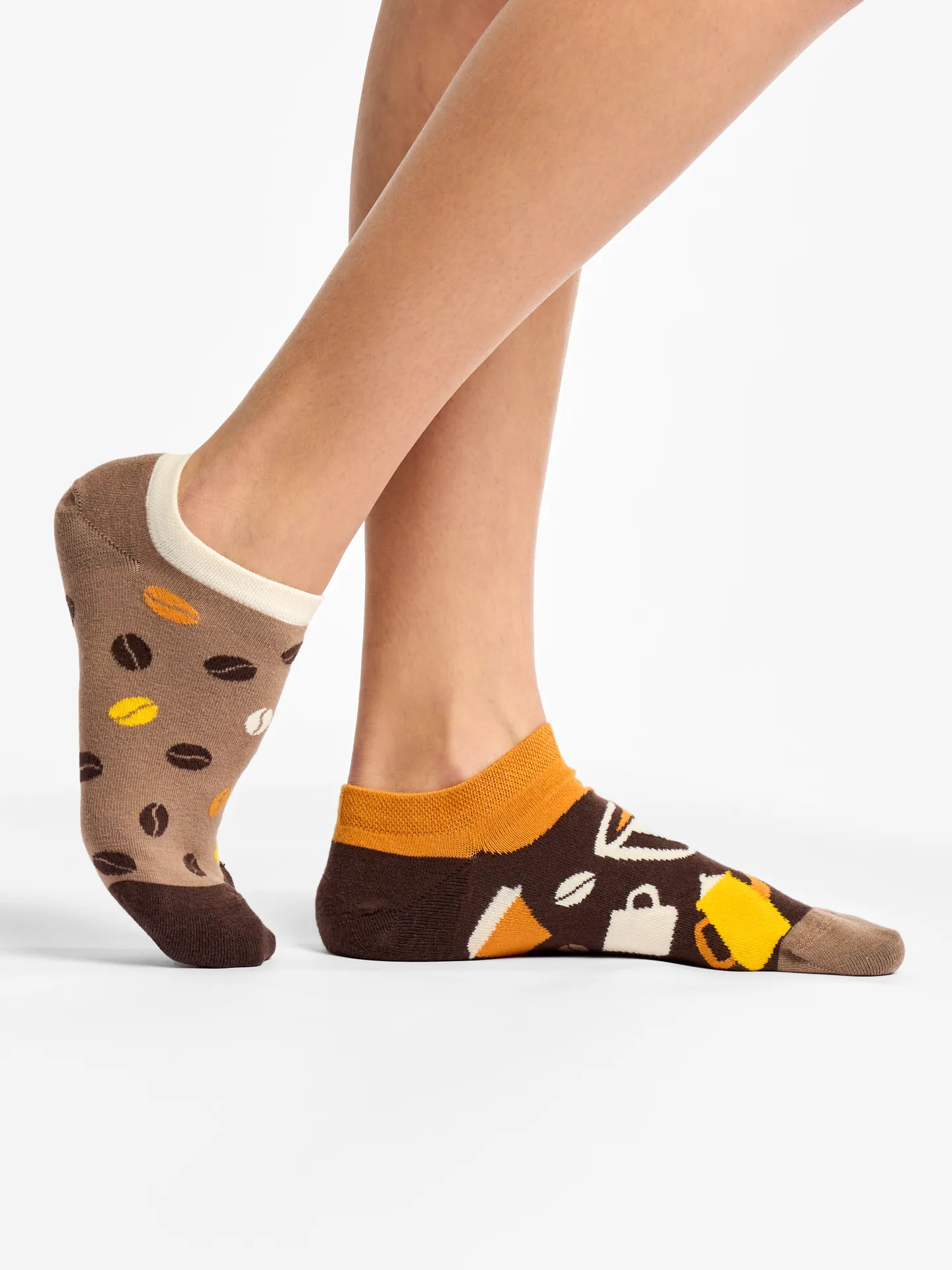 Vrolijke sneakersokken Koffiebonen - Image 2