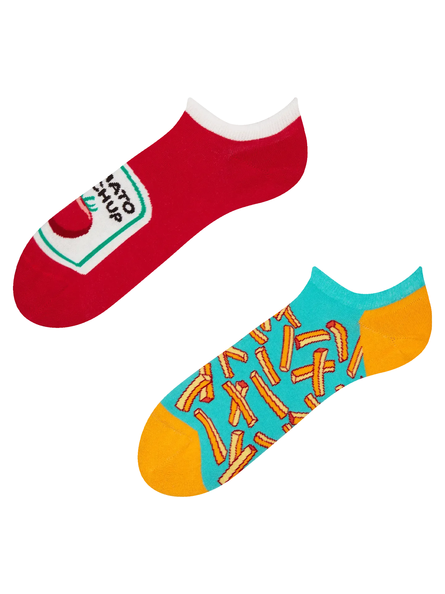 Vrolijke sneakersokken Frites met ketchup