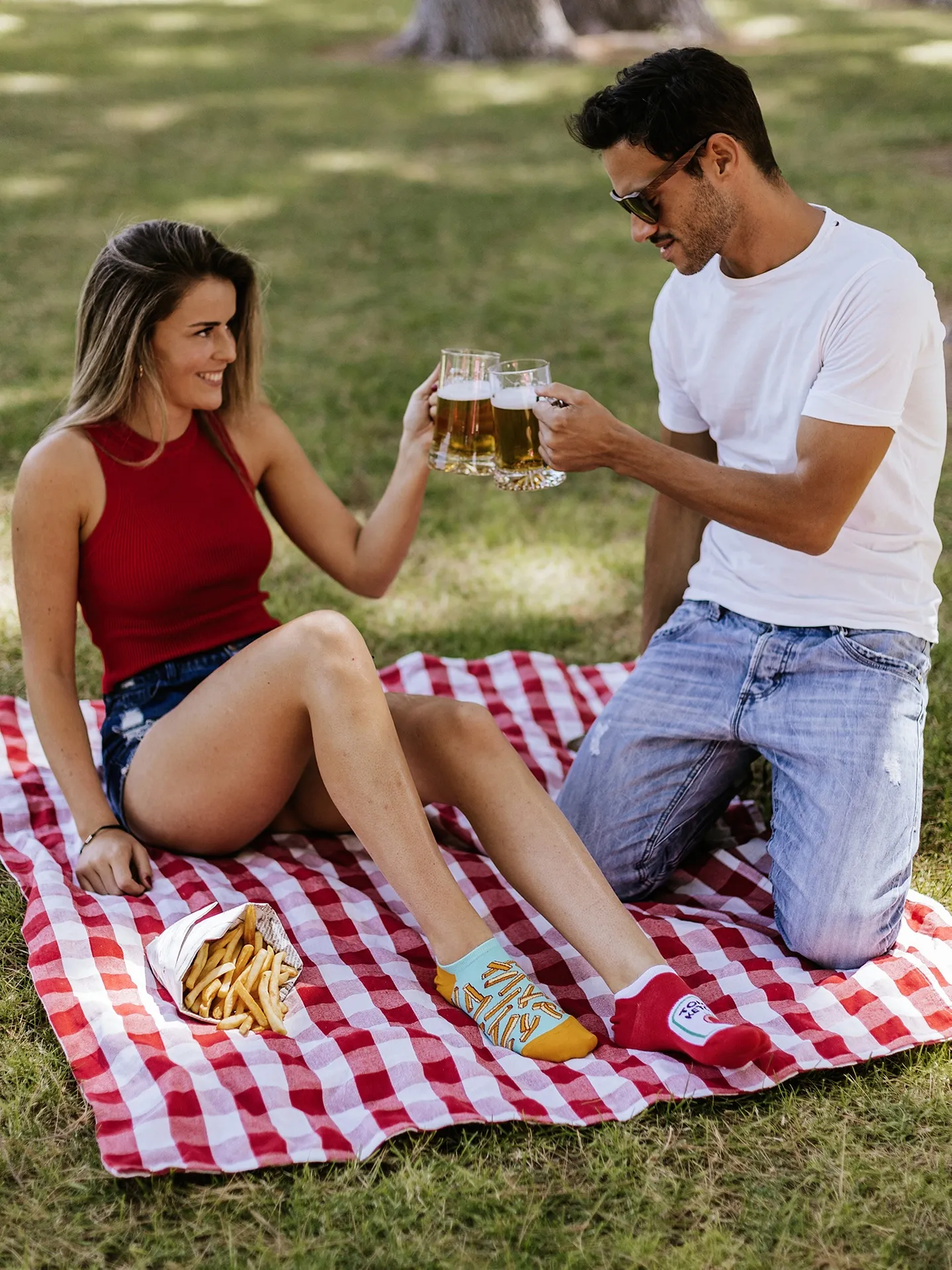 Vrolijke sneakersokken Frites met ketchup - Image 4
