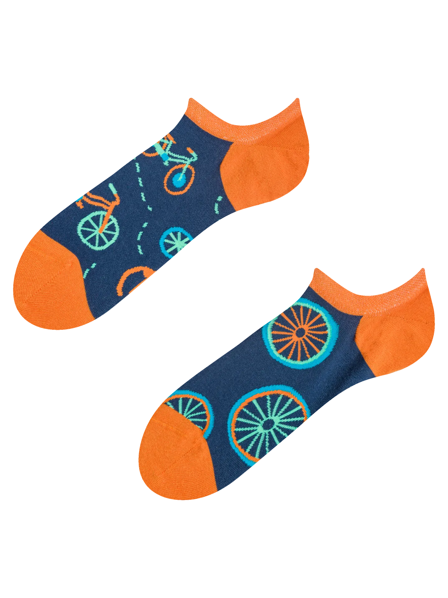 Vrolijke sneakersokken Oranje fiets