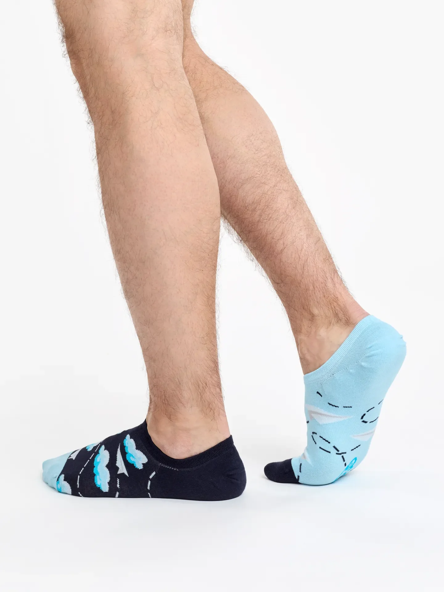 Vrolijke sneakersokken Papieren vliegtuigjes &  wolken - Image 3