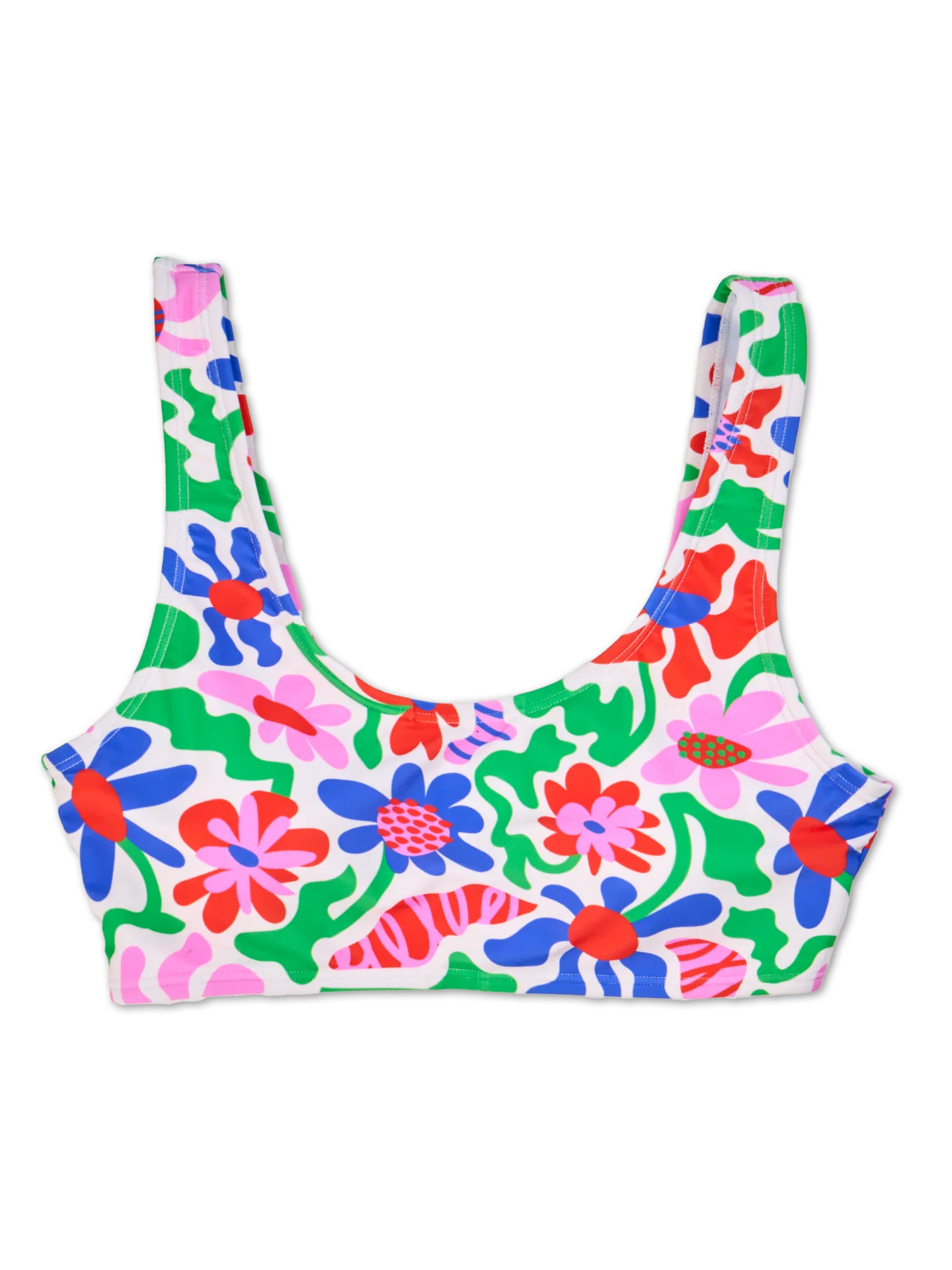 Vrolijke sportieve bikinitop Gekke bloemen