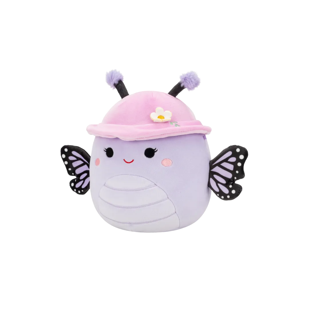 Squishmallows Bibiana de lavendel monarchvlinder met hoed en bloem, 20 cm - Image 2