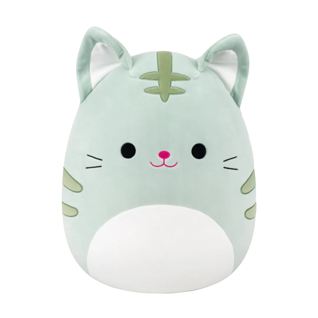 Squishmallows Chase de lichtgroene tabby-kat, 35 cm