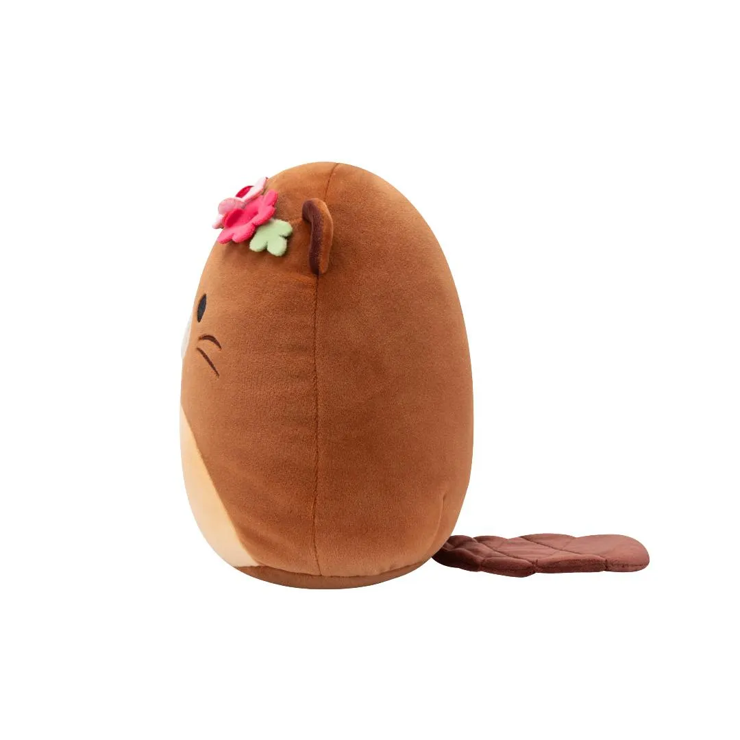 Squishmallows Knabbel de bruine bever met bloemenkroon en hartjes, 20 cm - Image 3