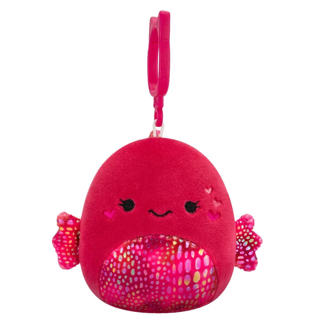 Squishmallows Clip-On Barella de framboos betta vis, 9 cm