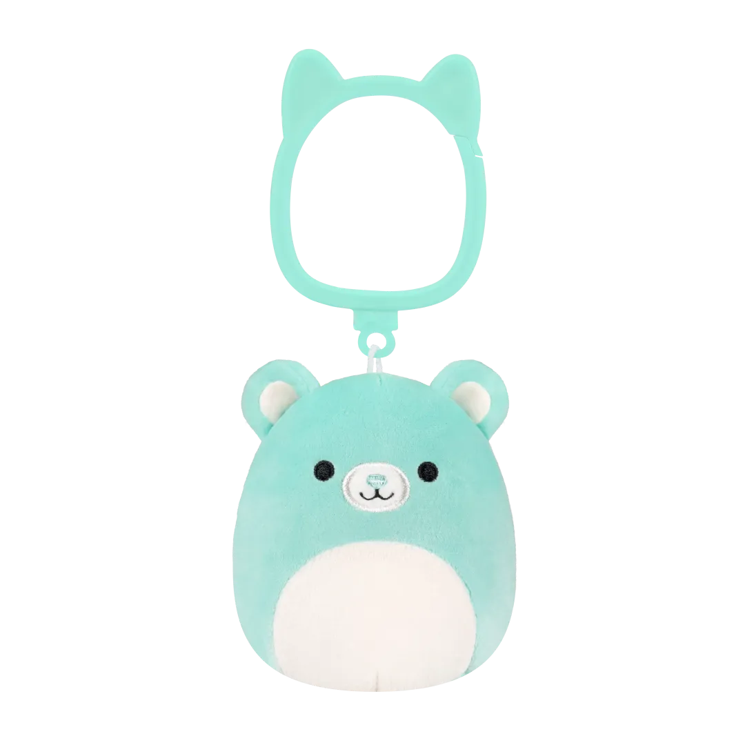 Squishmallows sleutelhanger Belinda de blauwgroene beer, 9 cm