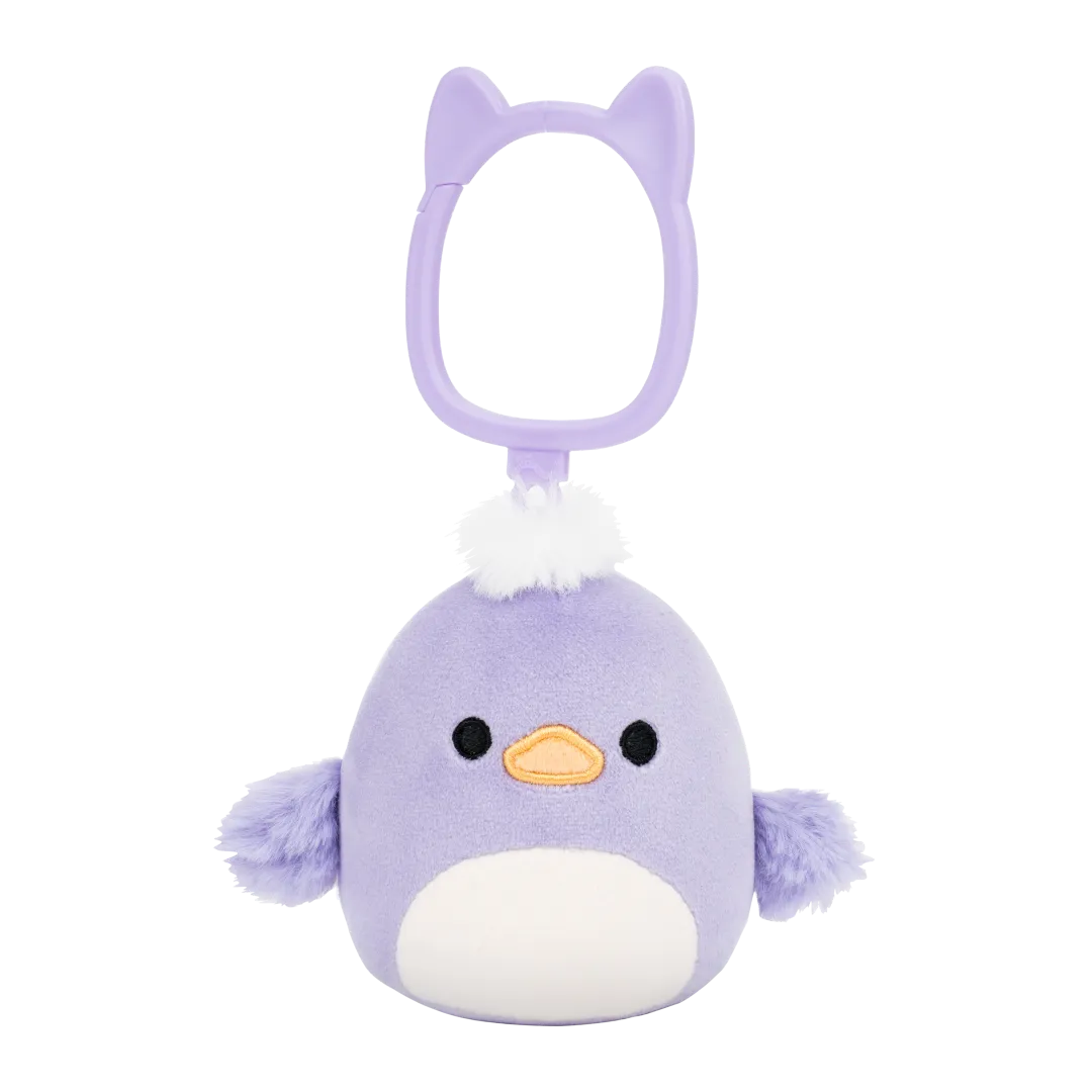 Squishmallows sleutelhanger Daquarius de paarse eend, 9 cm