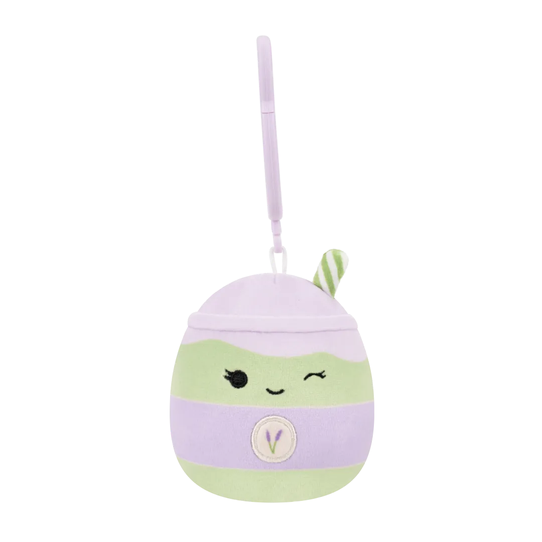 Squishmallows sleutelhanger Latchmi de lavendel matcha latte, 9 cm
