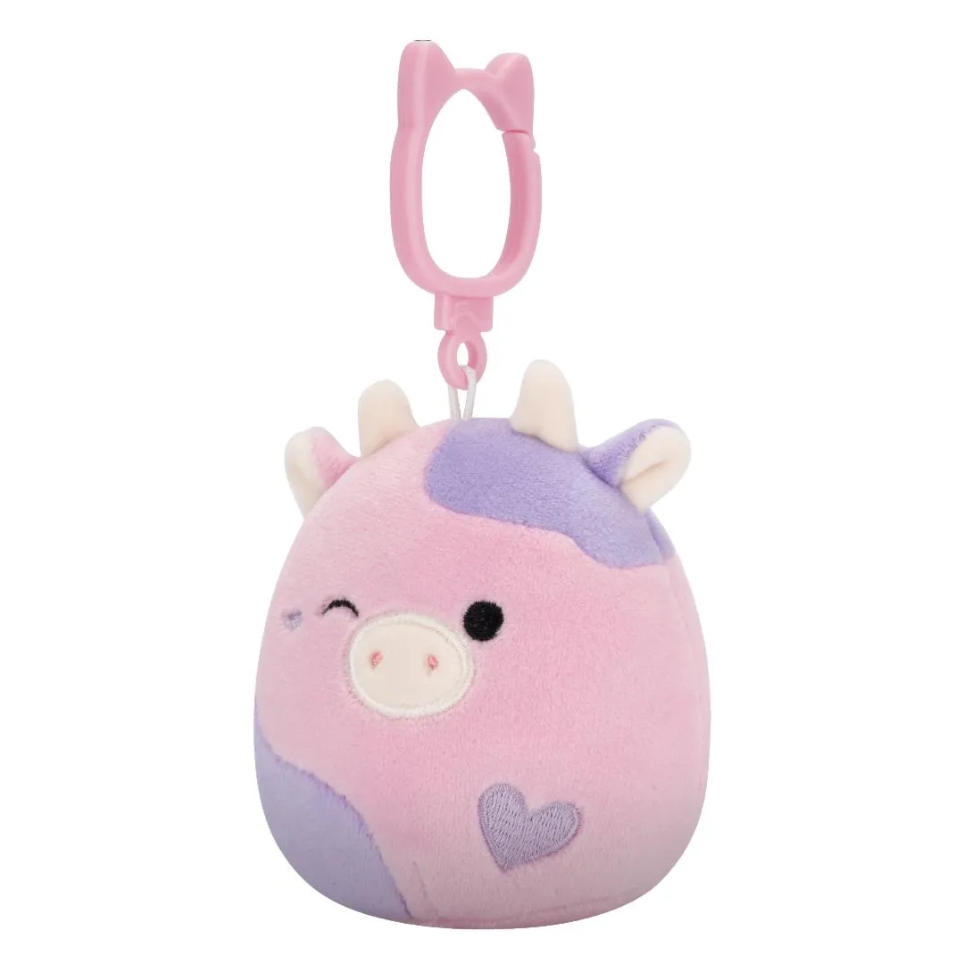 Squishmallows Clip-On Patty de knipogende roze en paarse koe, 9 cm - Image 2