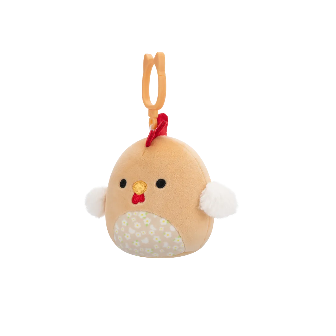 Squishmallows Clip-On Rutie de bruine haan met bloemenbuik, 9 cm - Image 2