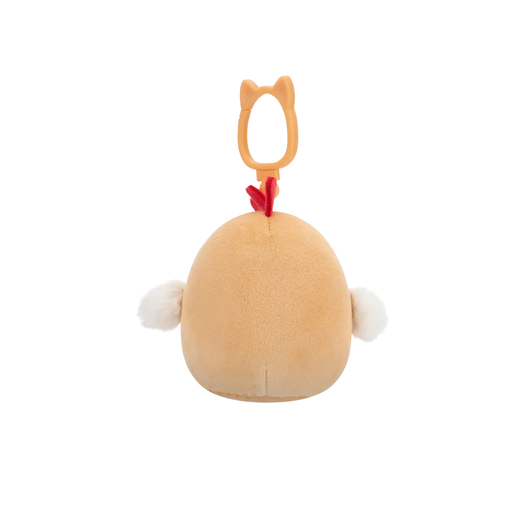 Squishmallows Clip-On Rutie de bruine haan met bloemenbuik, 9 cm - Image 3