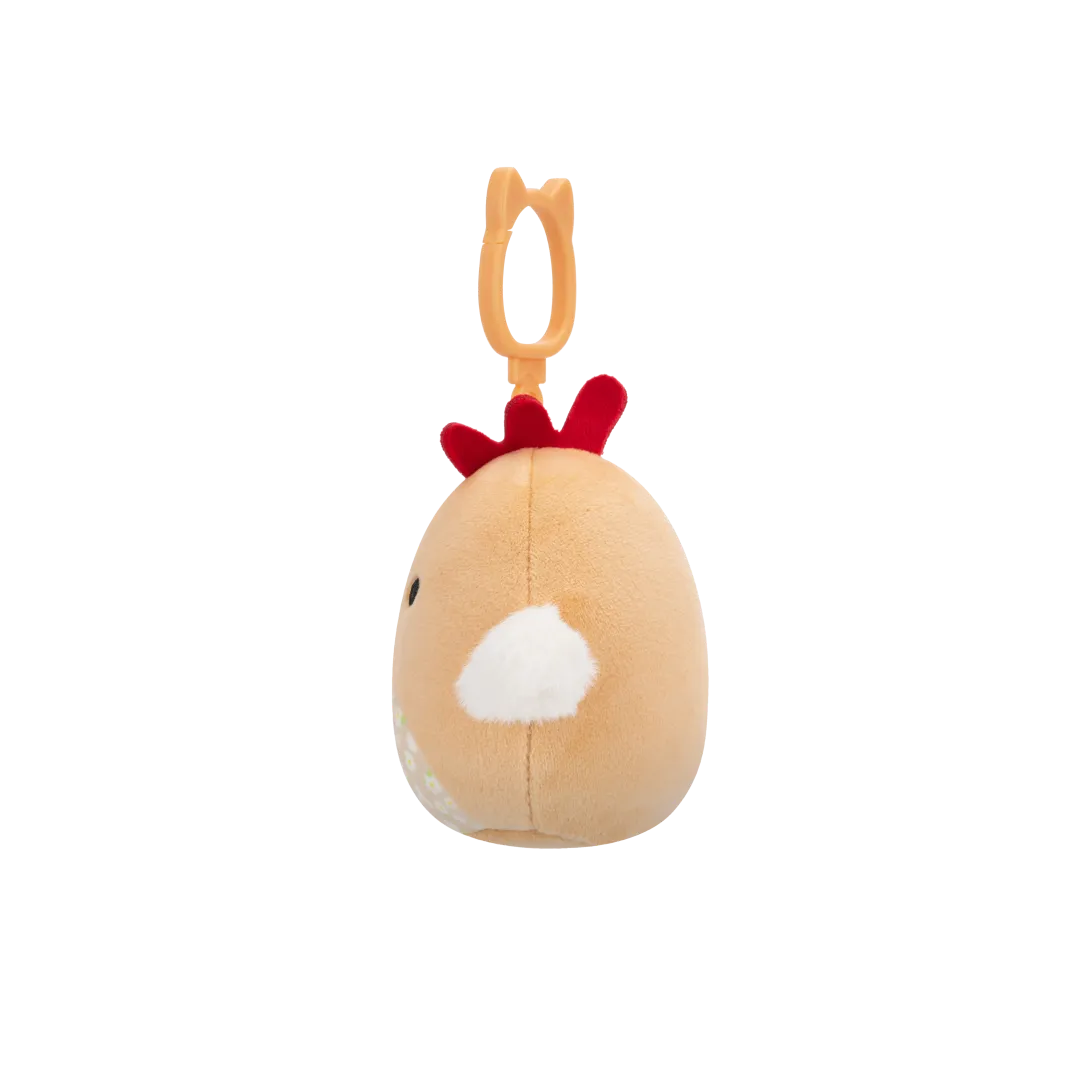 Squishmallows Clip-On Rutie de bruine haan met bloemenbuik, 9 cm - Image 4