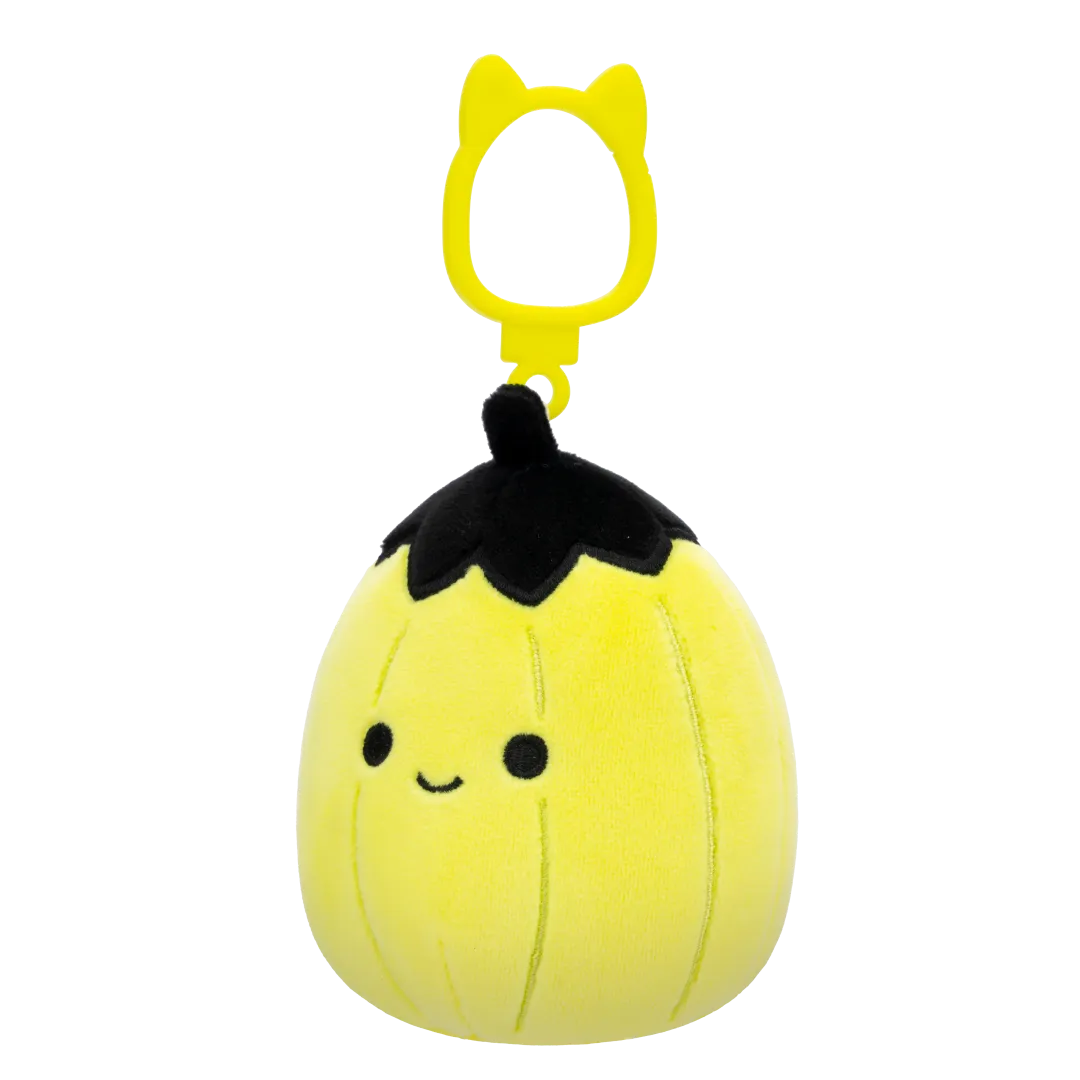 Squishmallows Clip-On Walt de Neon Lime groene pompoen met zwarte top, 9 cm - Image 2
