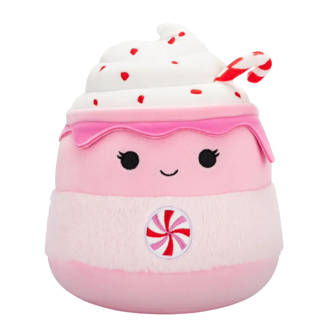 Squishmallows Ethel de roze suikerspin warme chocolade, 20 cm