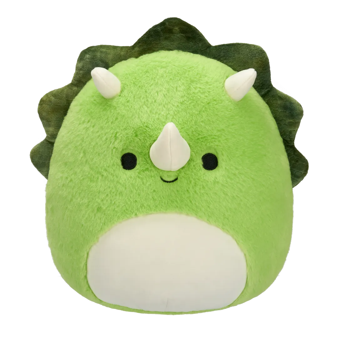 Squishmallows Fuzzamallows Tristan de groene triceratops, 30 cm