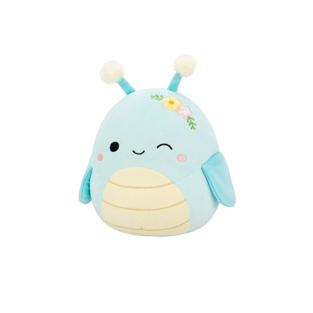 Squishmallows Giles de knipogende blauwe sprinkhaan met bloemen, 20 cm - Image 4