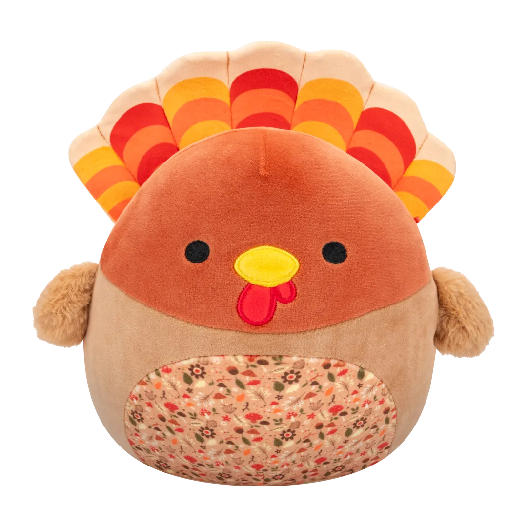 Squishmallows Gobrianna de bruine kalkoen met buikpatroon, 20 cm