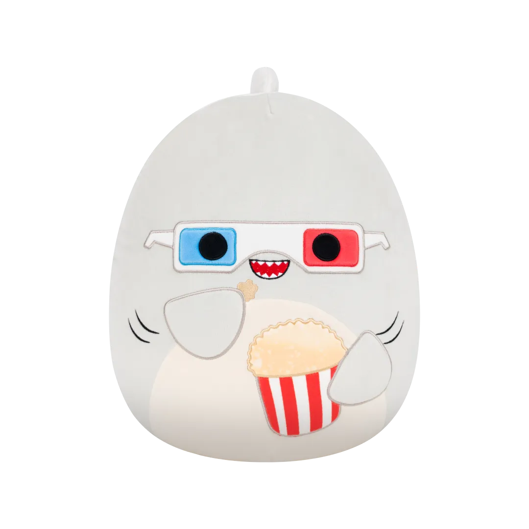 Squishmallows Gordon de grijze haai met popcorn, 35 cm
