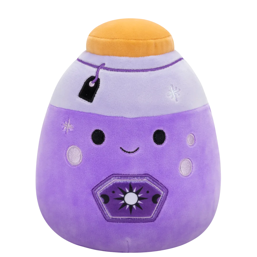 Squishmallows Kensington - Neon Paars Drankje met etiket, 20 cm