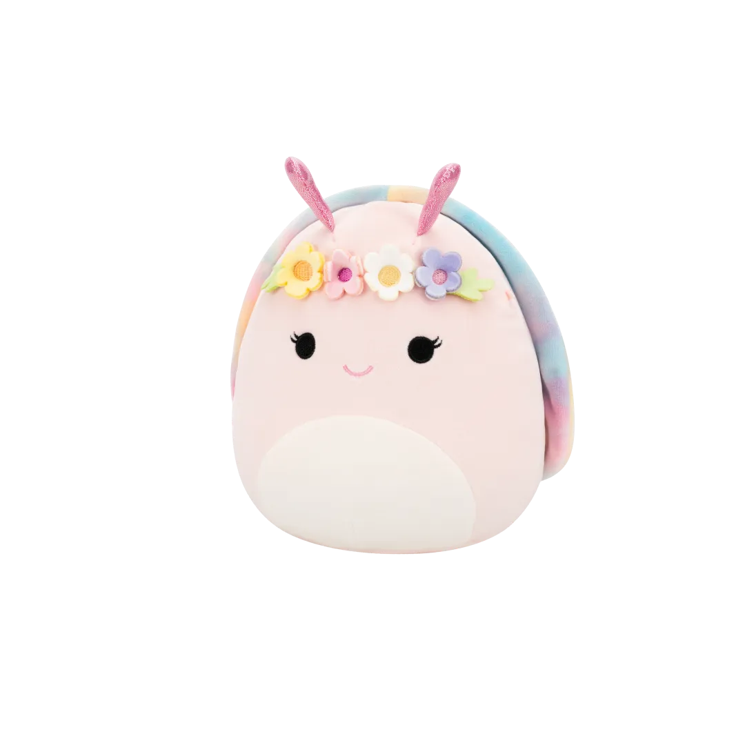 Squishmallows Silvina de roze slak met regenboogschelp en bloemenkroon, 20 cm - Image 3