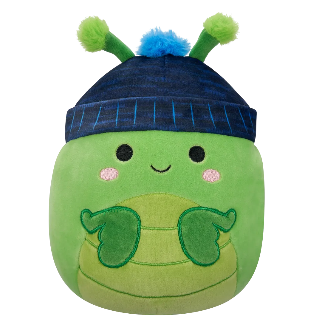 Squishmallows Trenton de groene bidsprinkhaan met muts, 20 cm