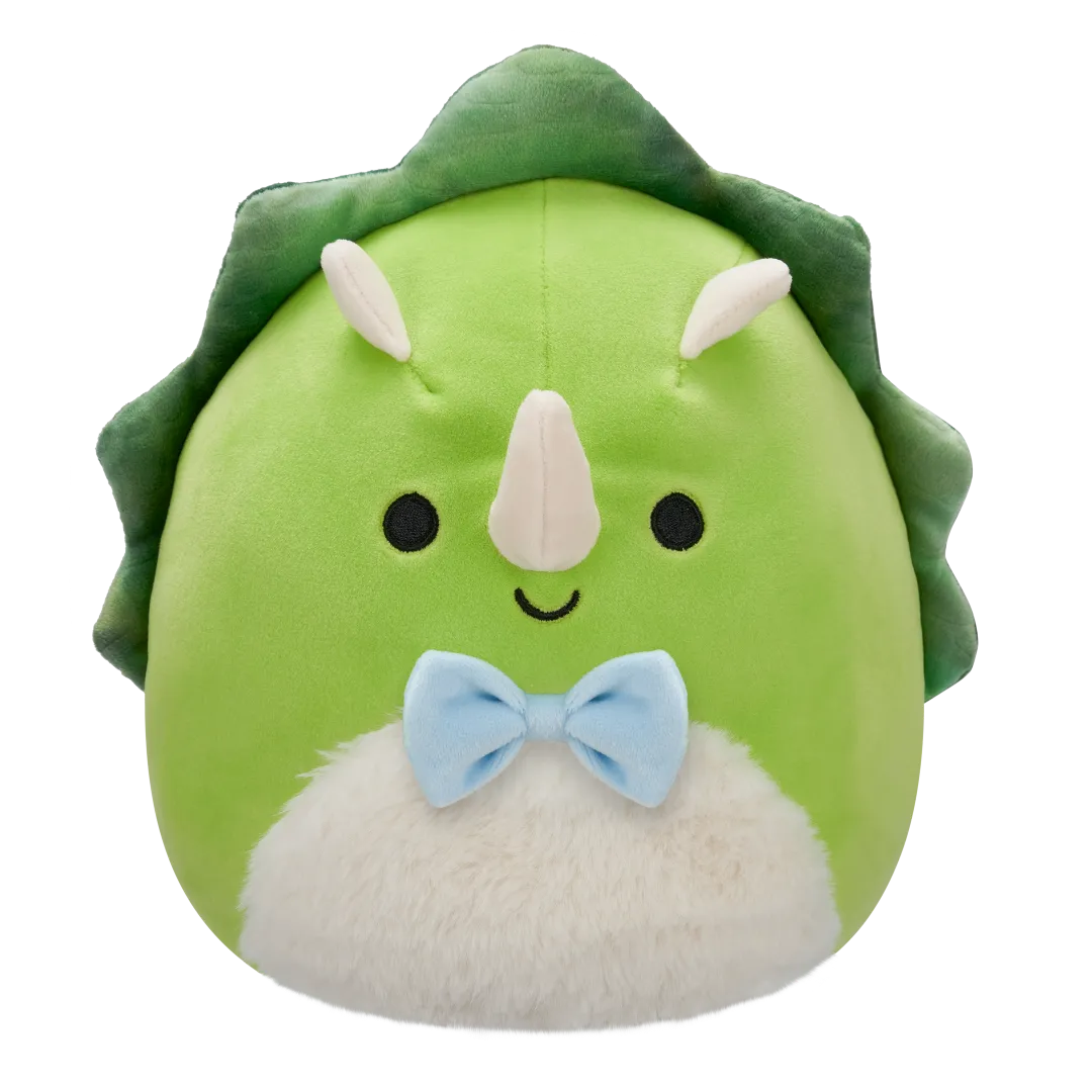 Squishmallows Tristan de groene triceratops met pluizige buik, 20 cm