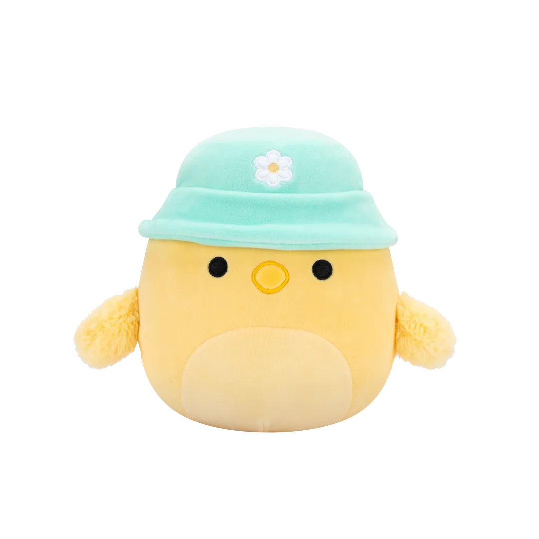 Squishmallows Triston de gele kuiken met mint emmerhoed, 20 cm