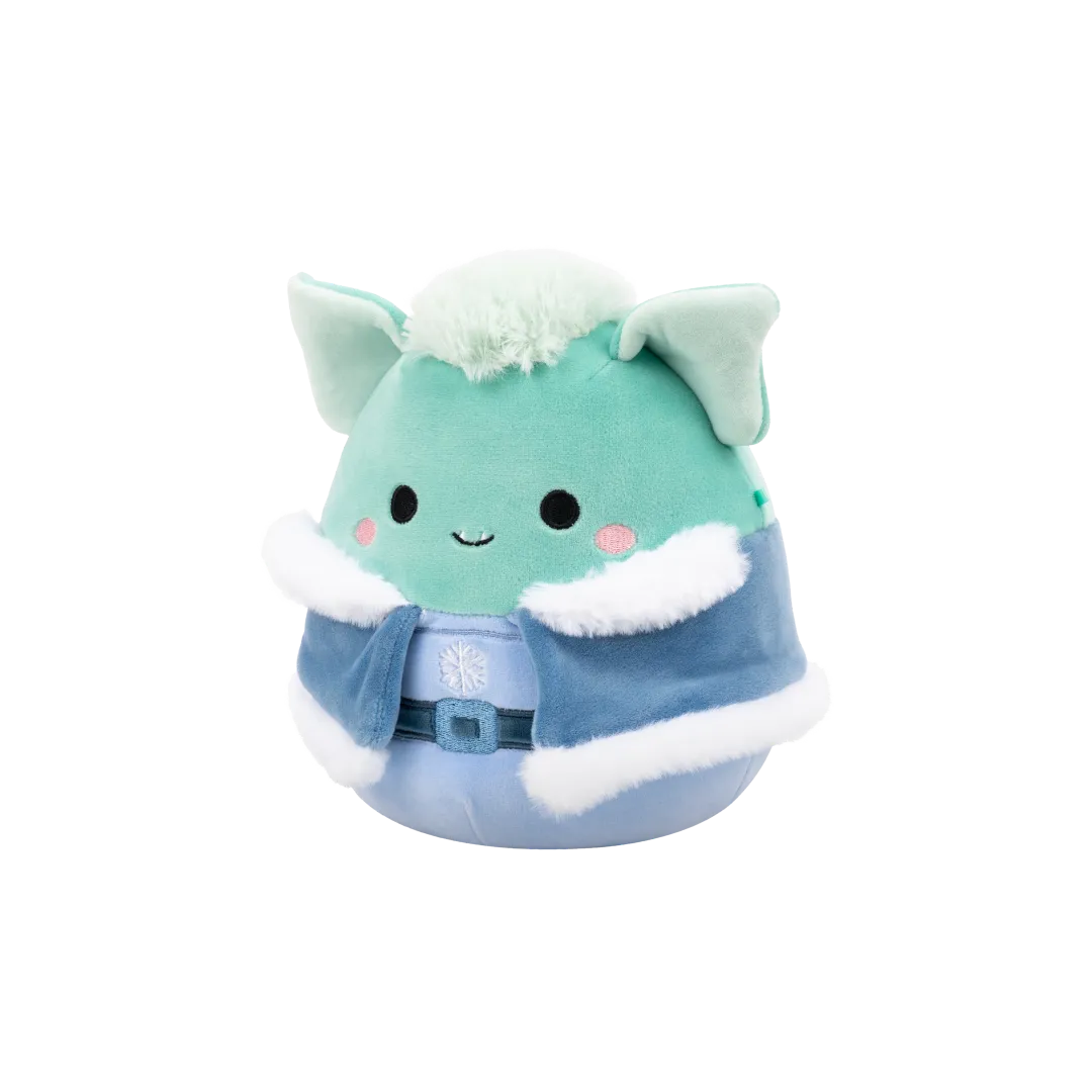 Squishmallows Troye de bleek blauwgroene goblin met winter outfit, 20 cm - Image 3